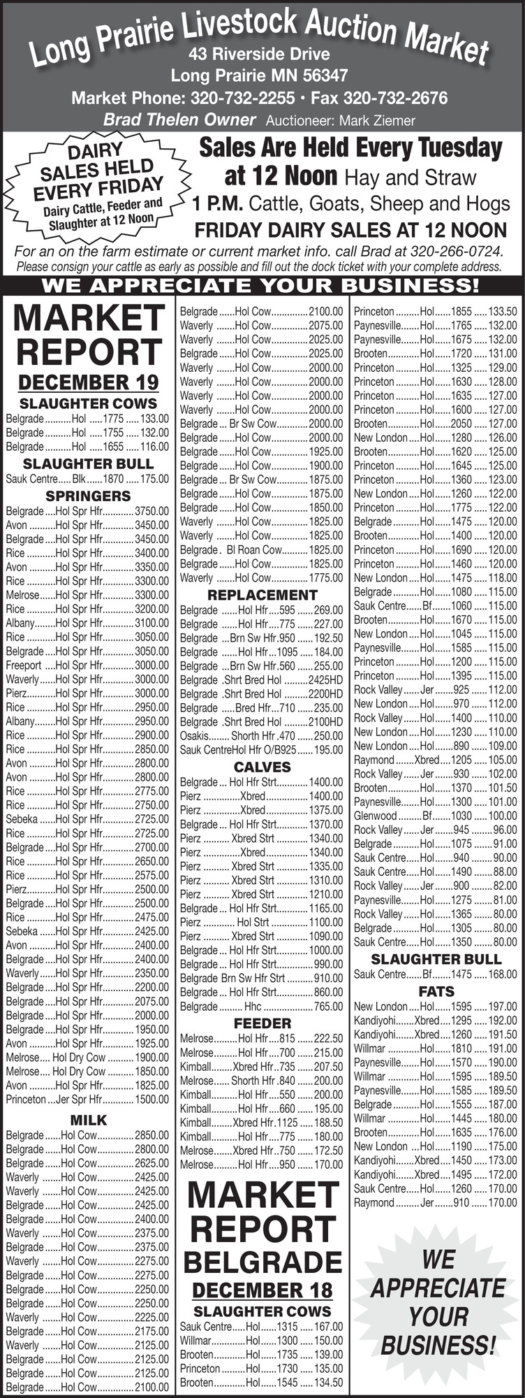 Long Prairie Livestock Auction Market 