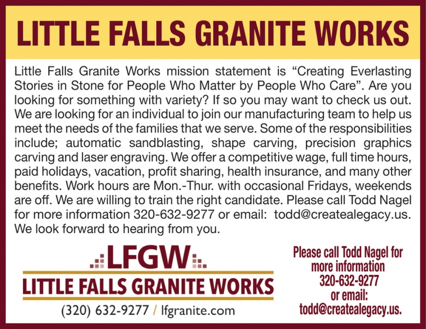 Little Falls Granite Work 