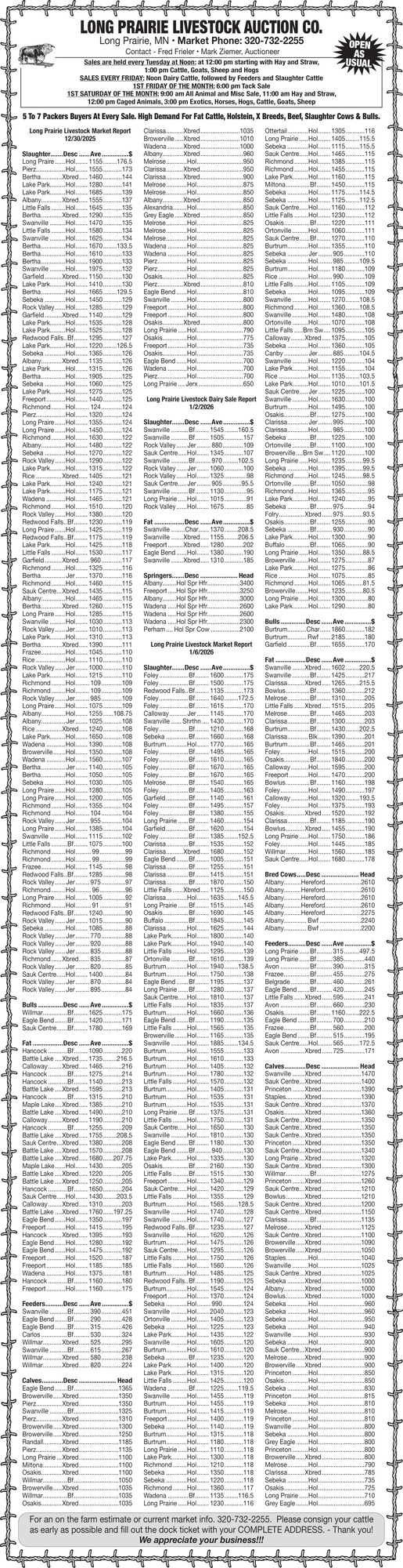 Long Prairie Livestock Auction Co.