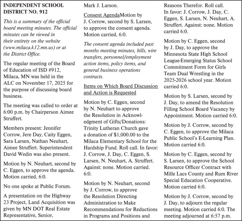 Independent School District No. 912