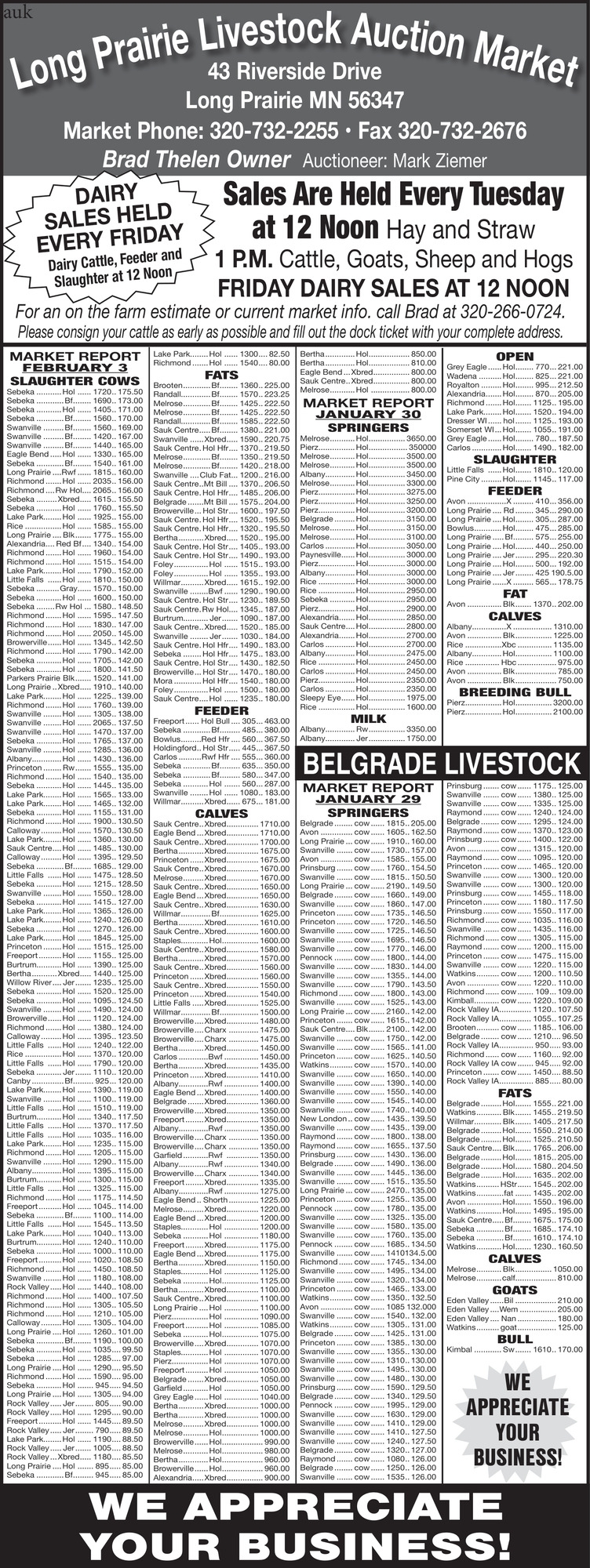 Long Prairie Livestock Auction Market 