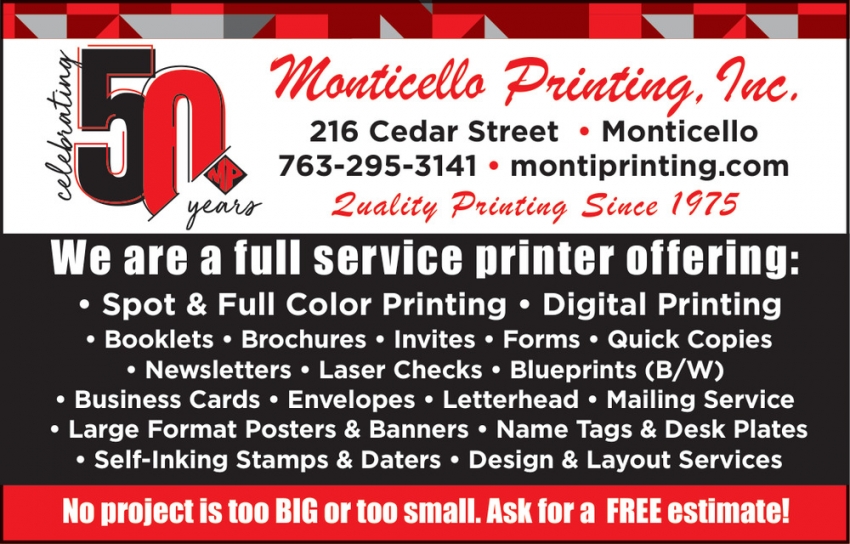Monticello Printing, Inc