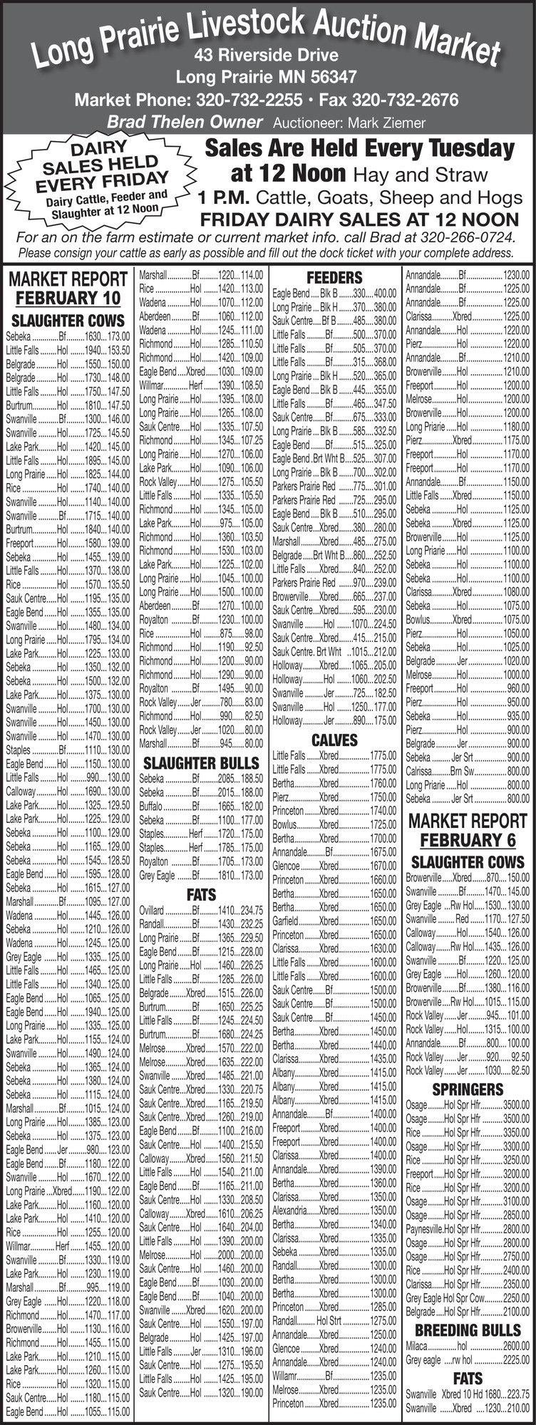 Long Prairie Livestock Auction Market 