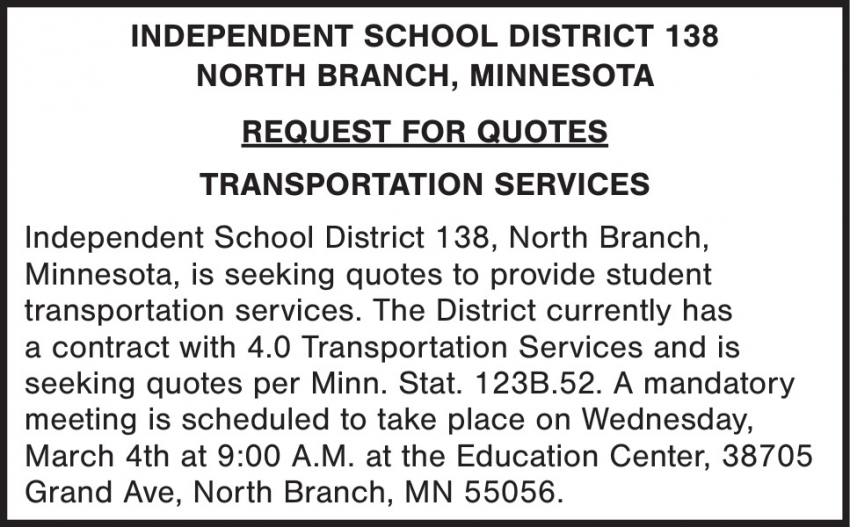 North Branch Independent School District No.138