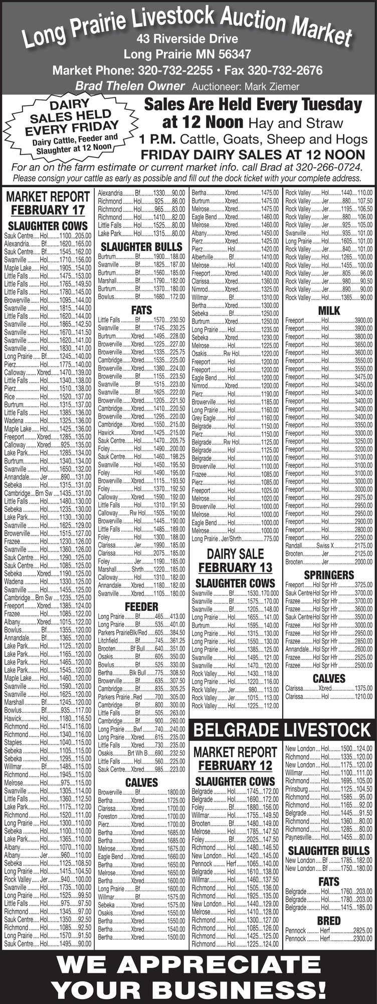 Long Prairie Livestock Auction Market 