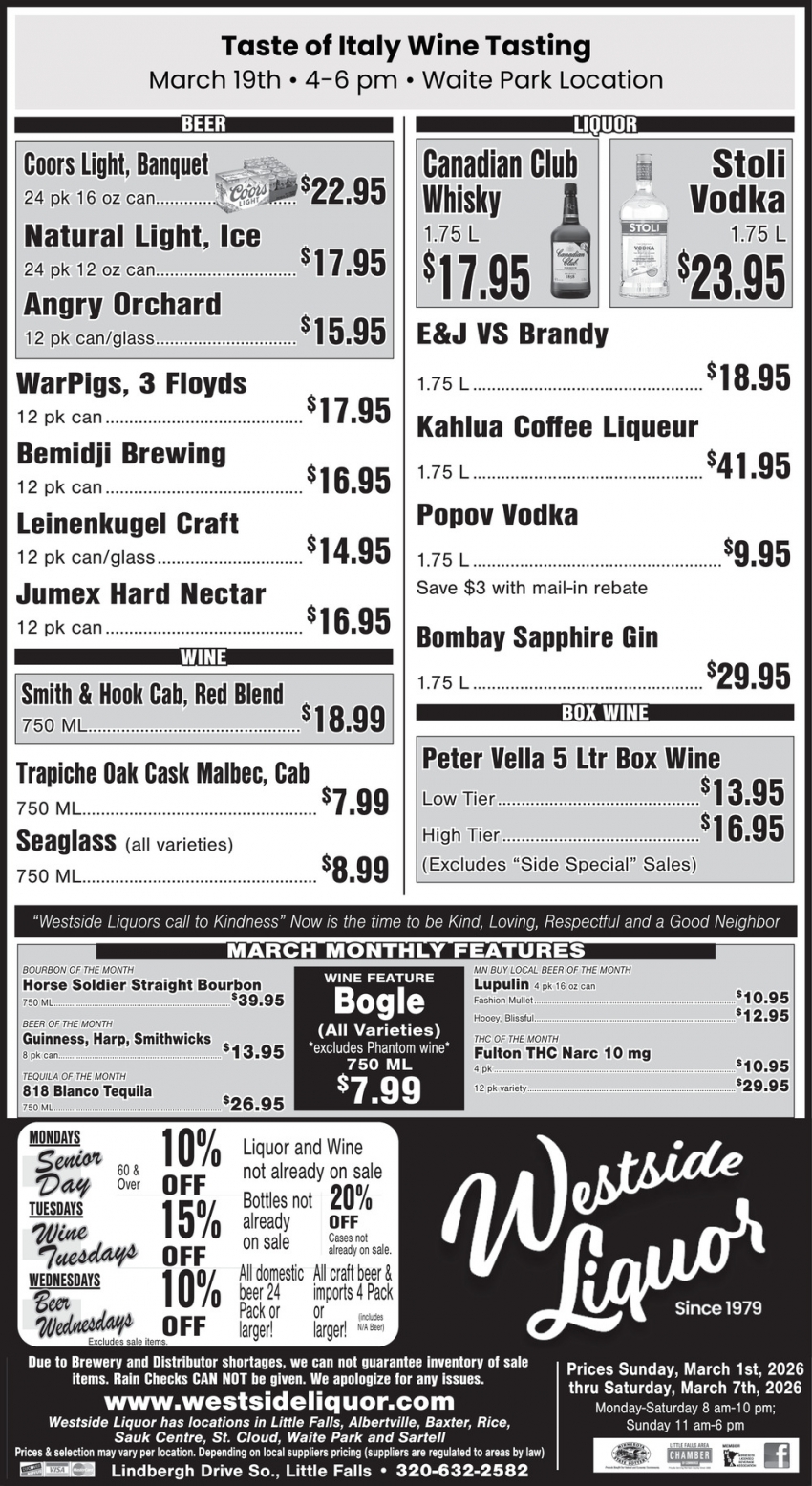 Westside Liquor - Little Falls