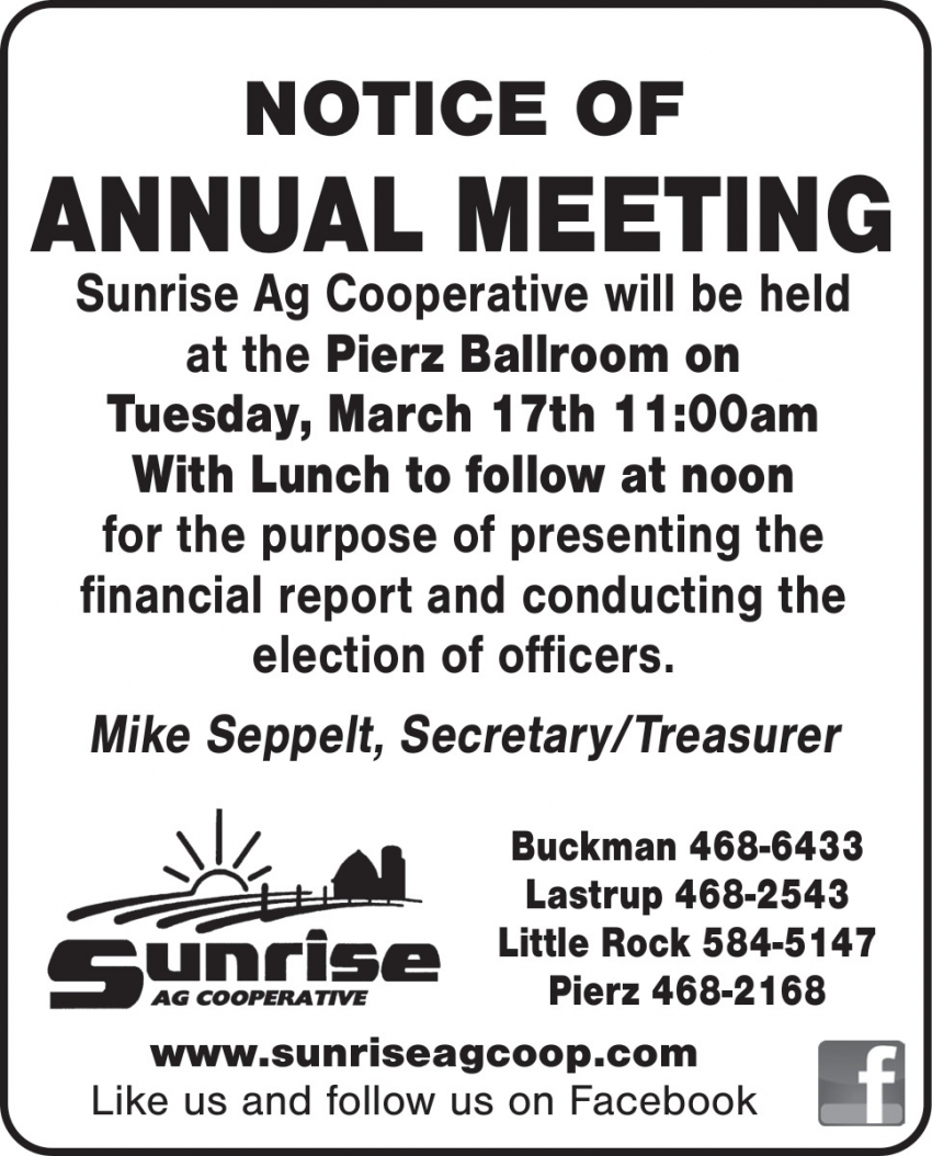 Sunrise AG Cooperative