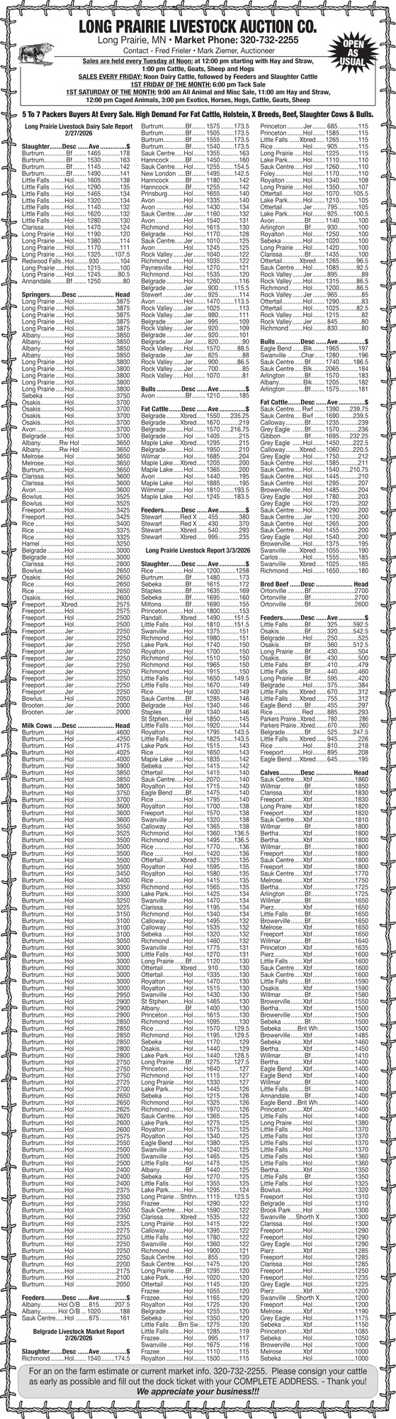 Long Prairie Livestock