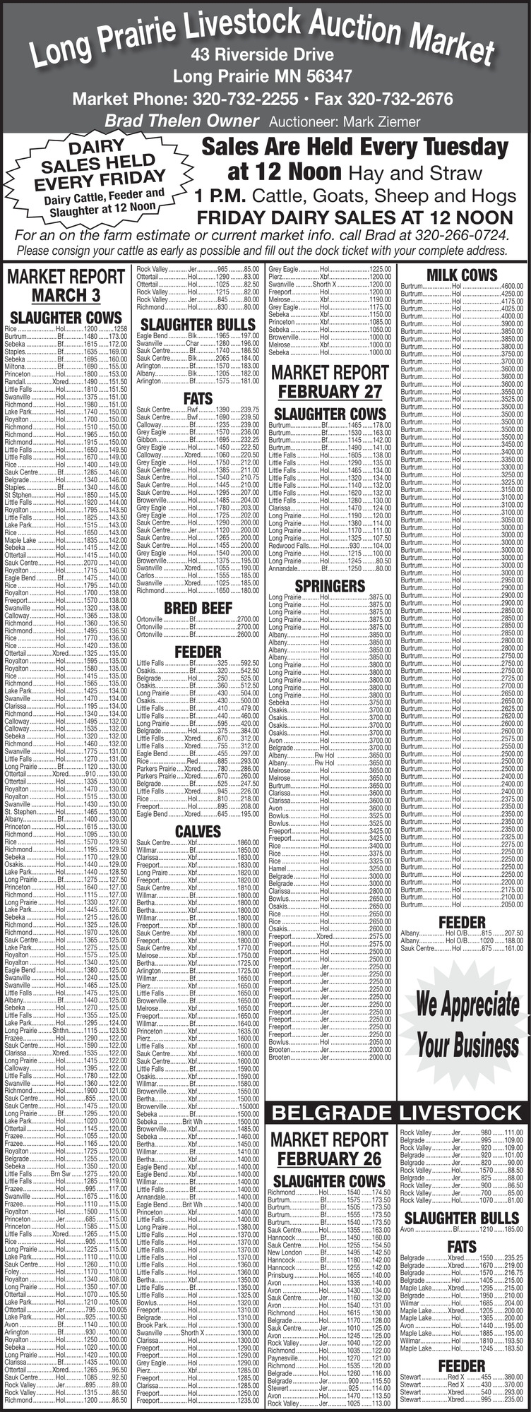 Long Prairie Livestock Auction Market 