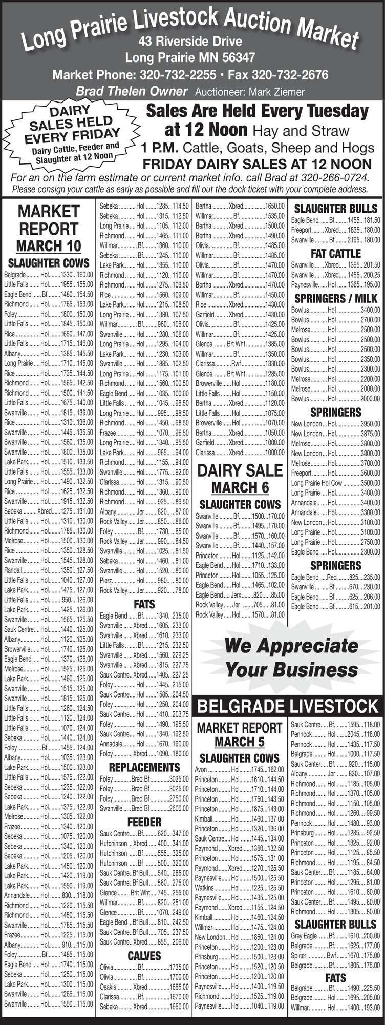 Long Prairie Livestock Auction Market 
