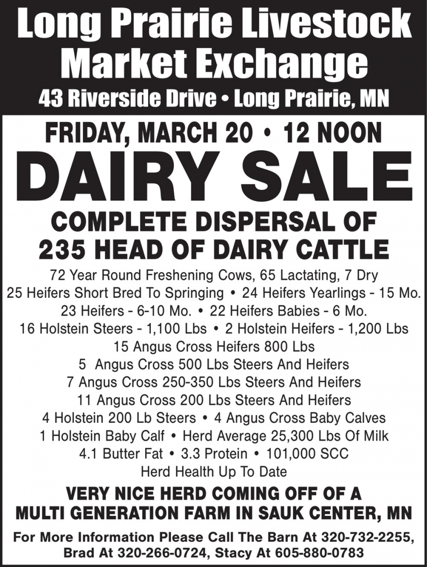 Long Prairie Livestock Market Exchange