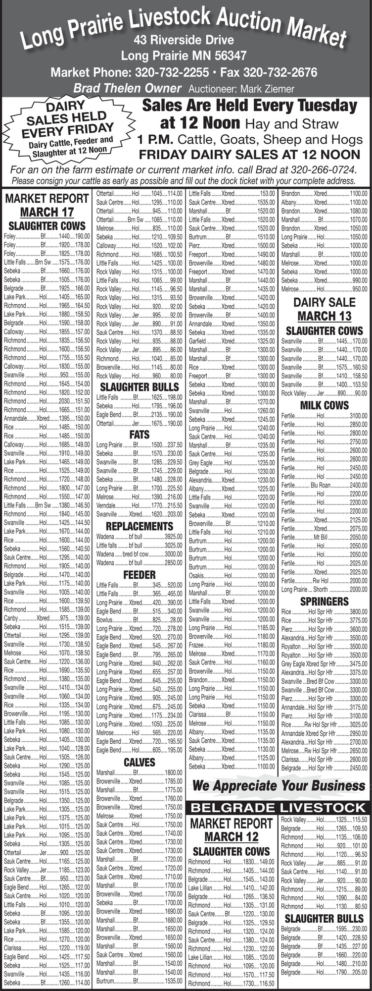 Long Prairie Livestock Auction Market 