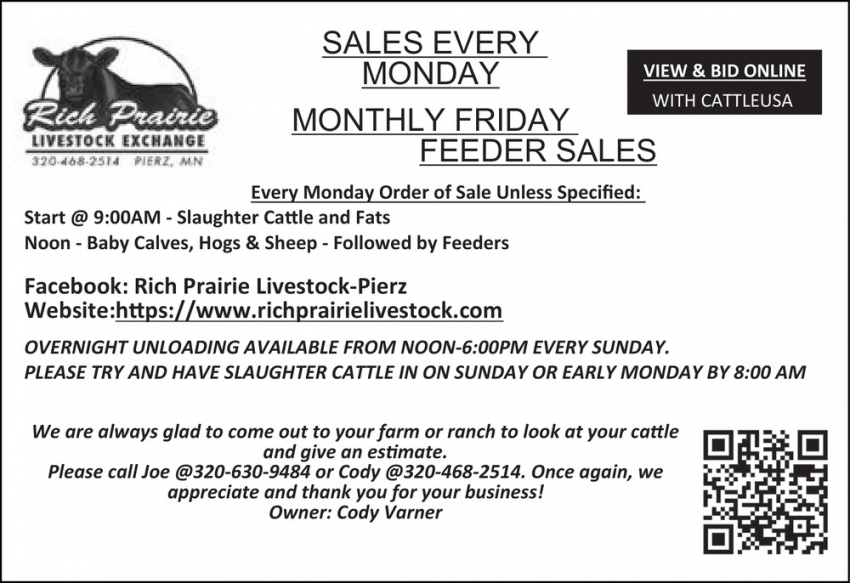 Rich Prairie Livestock Exchange, Inc