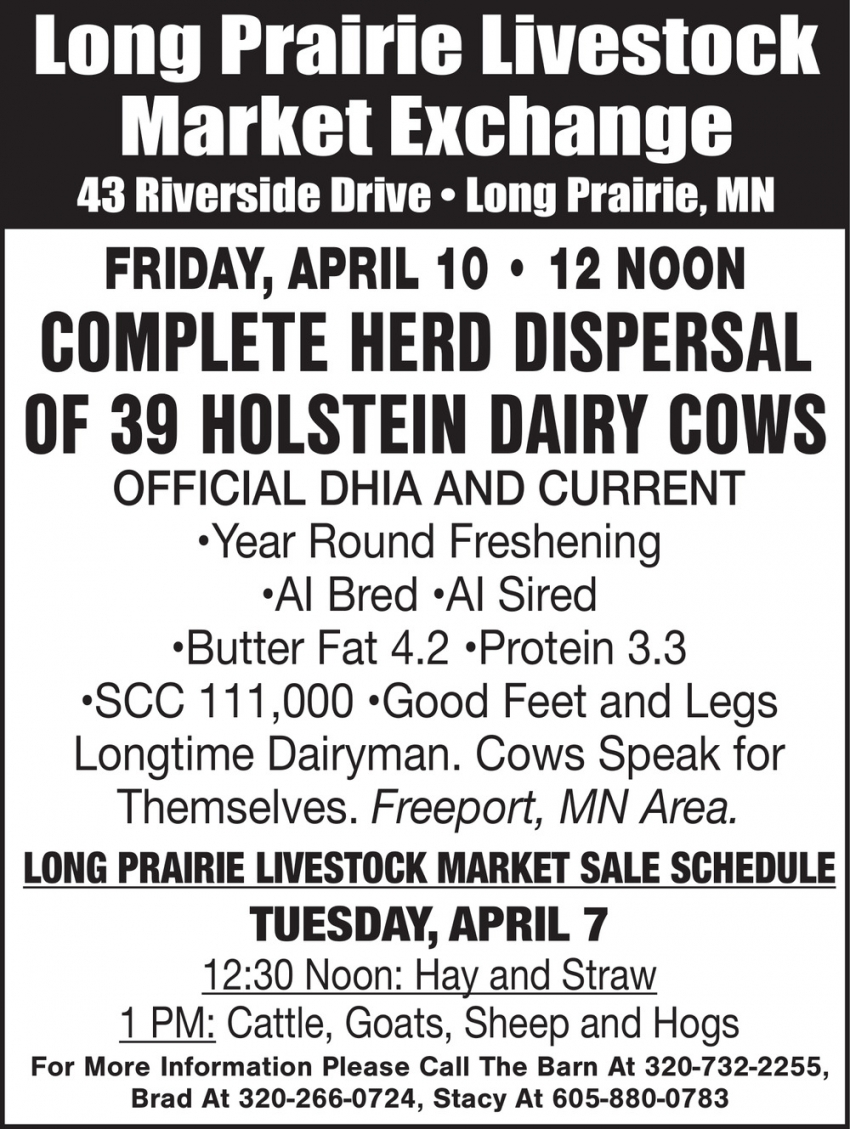 Long Prairie Livestock Auction Market Exchange