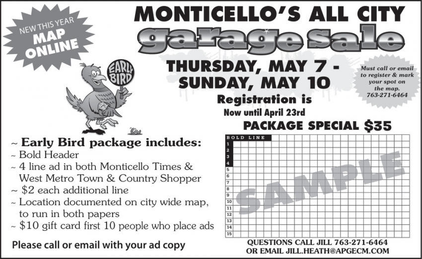 Monticello's Annual All City Garage Sale