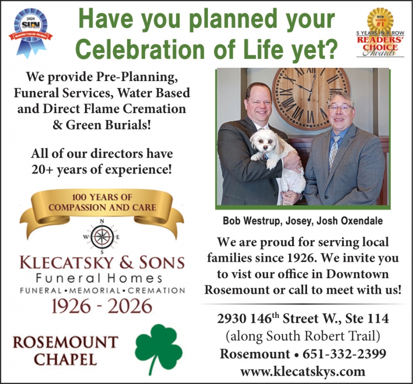 Klecatsky & Sons Funeral Homes - Rosemount Chapel