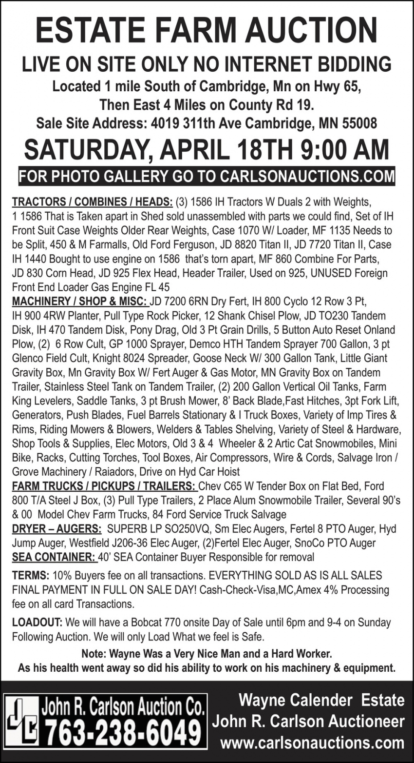 John R. Carlson Auction Co.