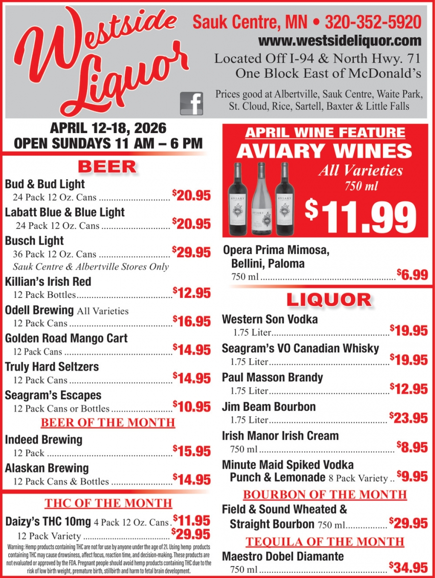 Westside Liquor & Smoke Shop - Sauk Centre