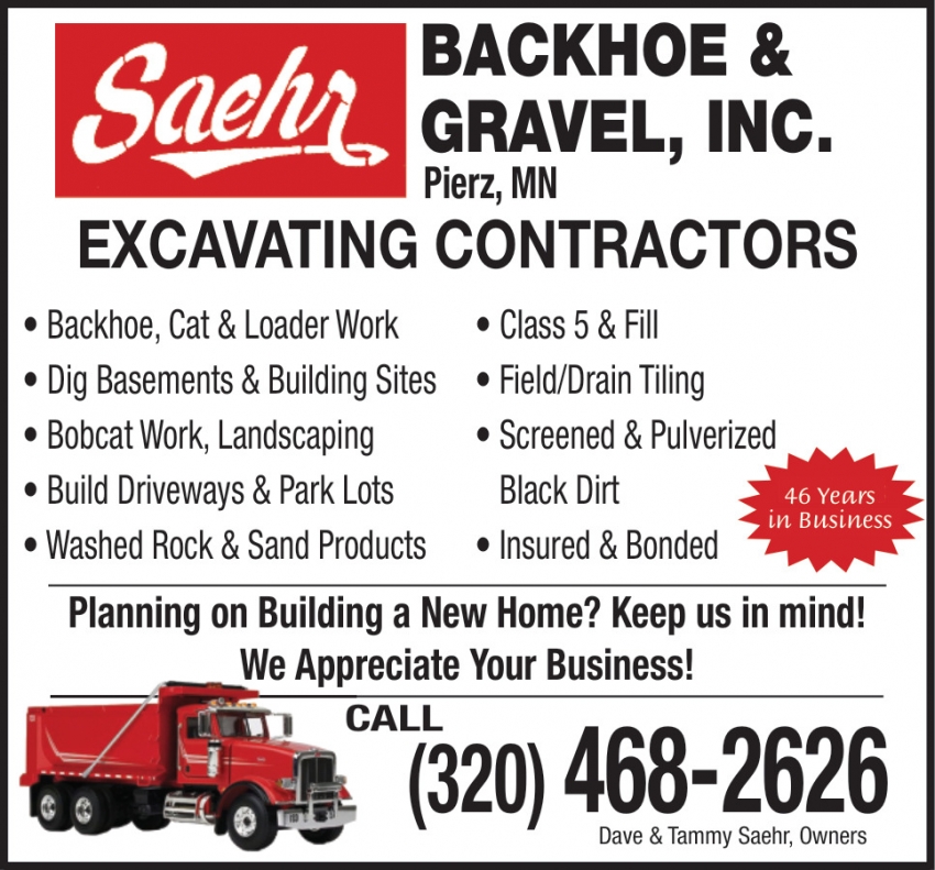 Saehr Backhoe & Gravel, Inc