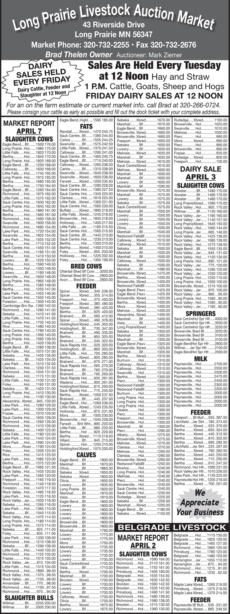 Long Prairie Livestock Auction Market 