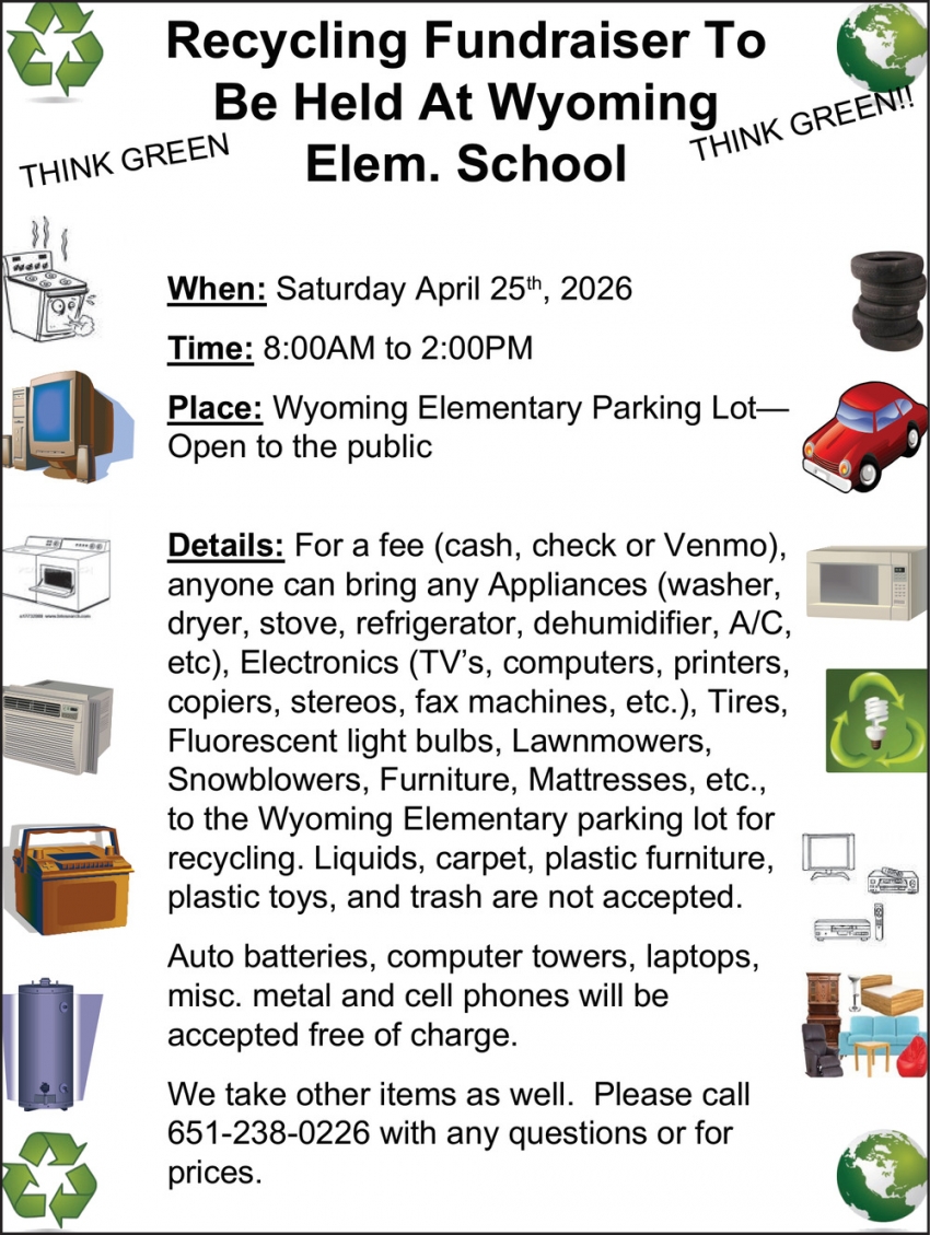 Recycling Fundraiser at Wyoming Elementary School