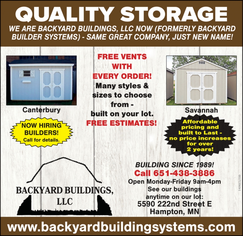 Backyard Building Systems