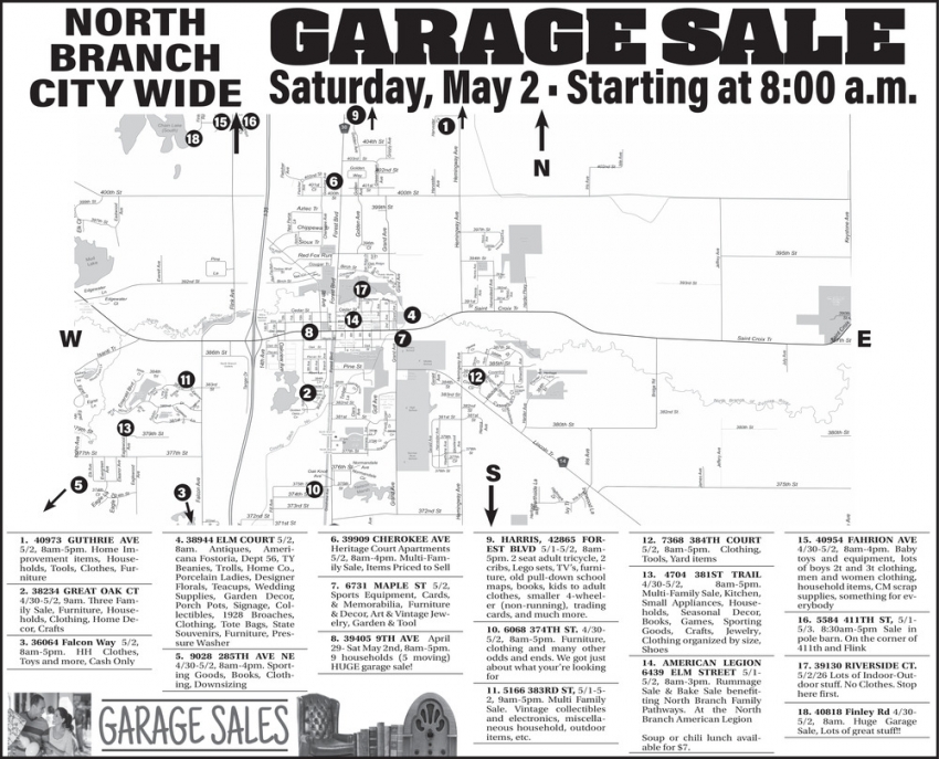 North Branch City - Garage Sale