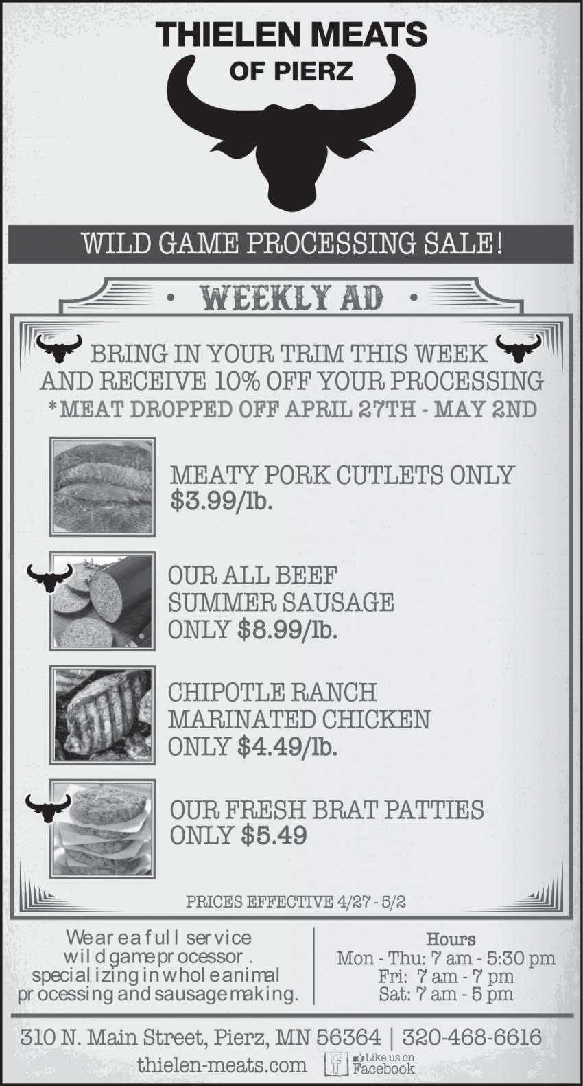 Thielen Meats Of Pierz