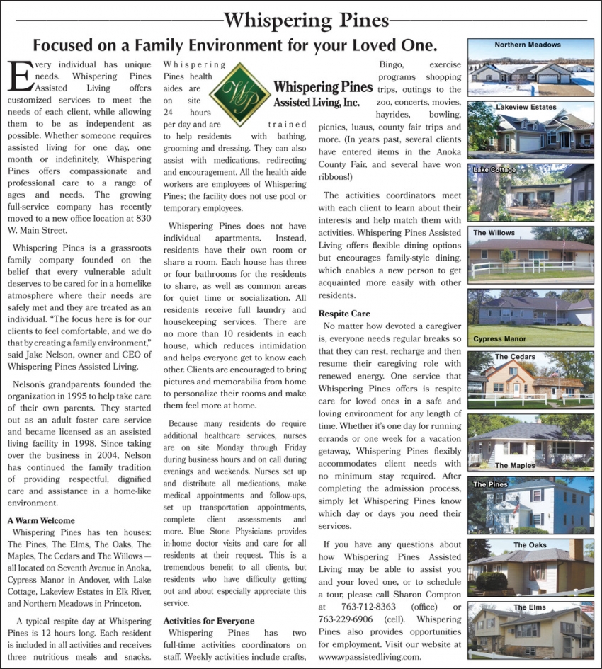 Whispering Pines Assisted Living Inc