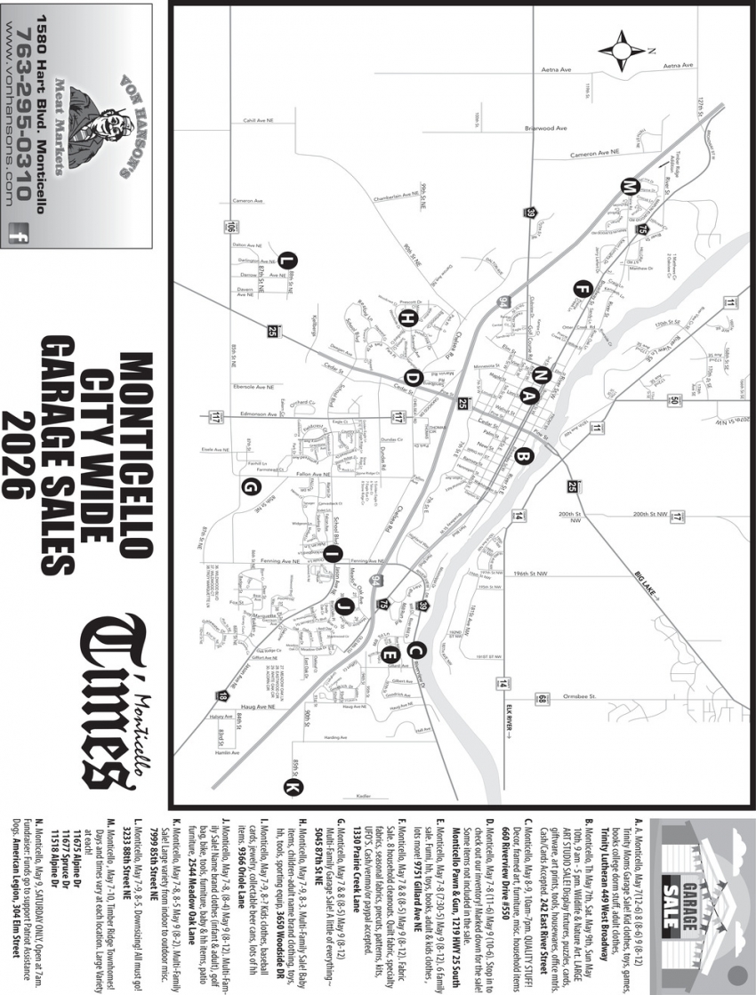Monticello City Garage Sales