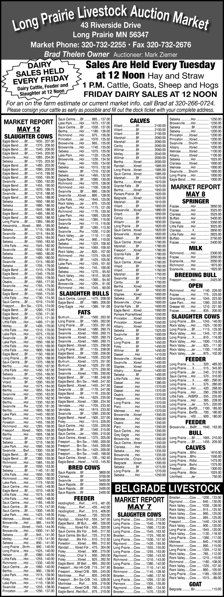 Long Prairie Livestock Auction Market 