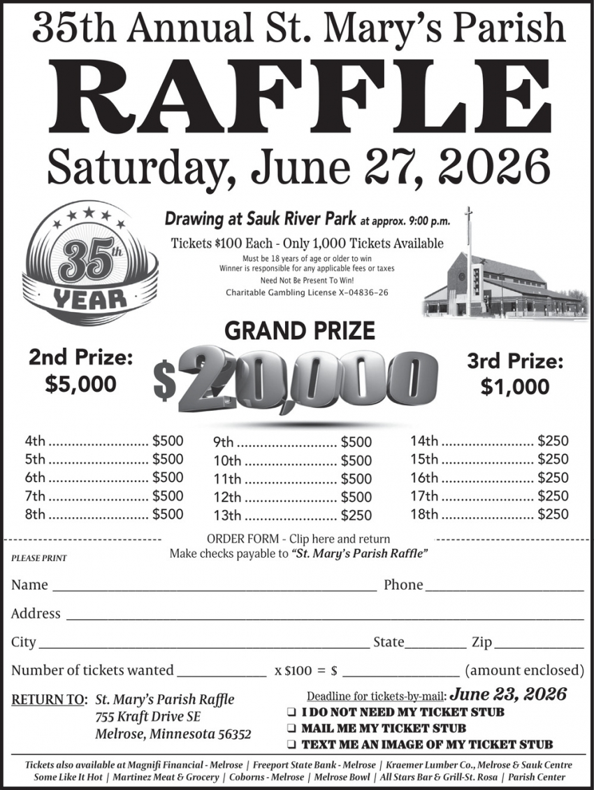 St. Mary's Parish Raffle