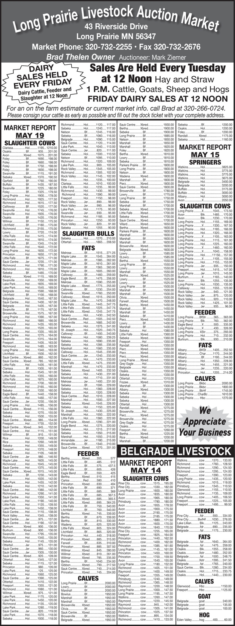 Long Prairie Livestock Auction Market Exchange