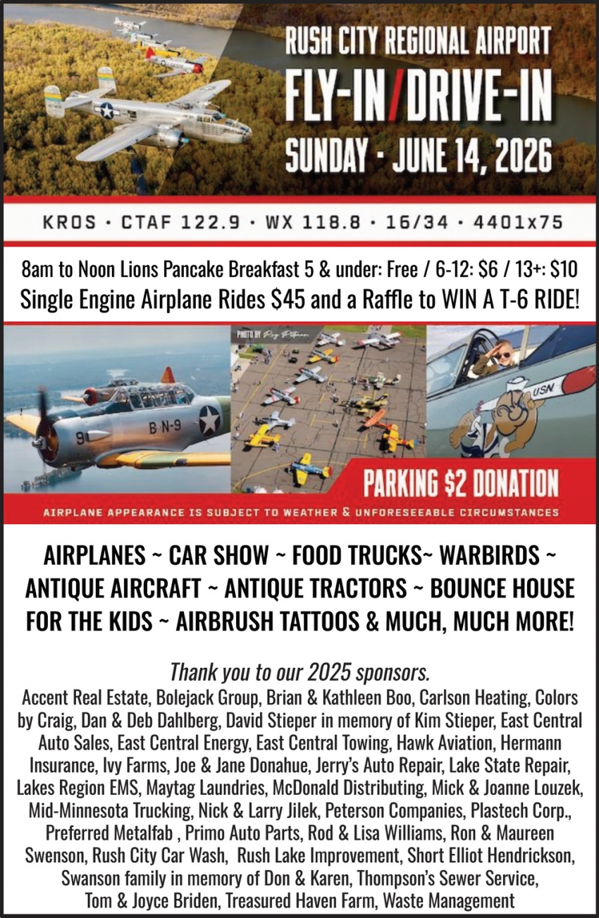 Rush City Regional Airport Fly-In/Drive-In