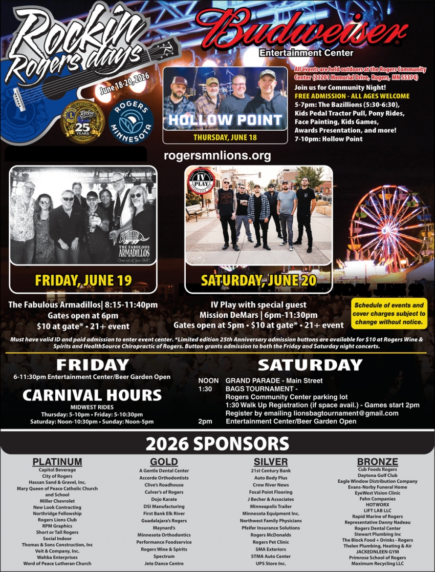 Rockin Rogers Days - Budweiser Entertainment Center