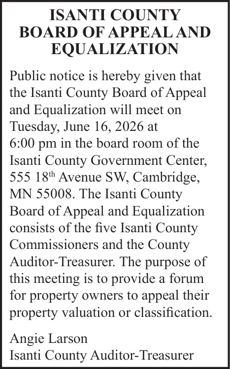 Isanti County Board of Appeal and Equalization