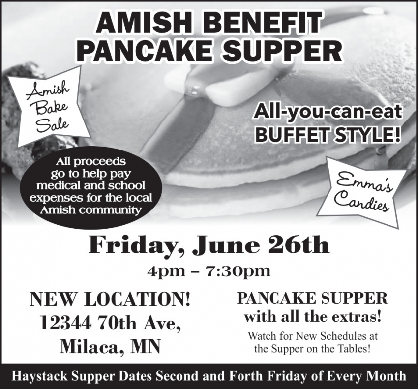 Amish Benefit Haystack Supper