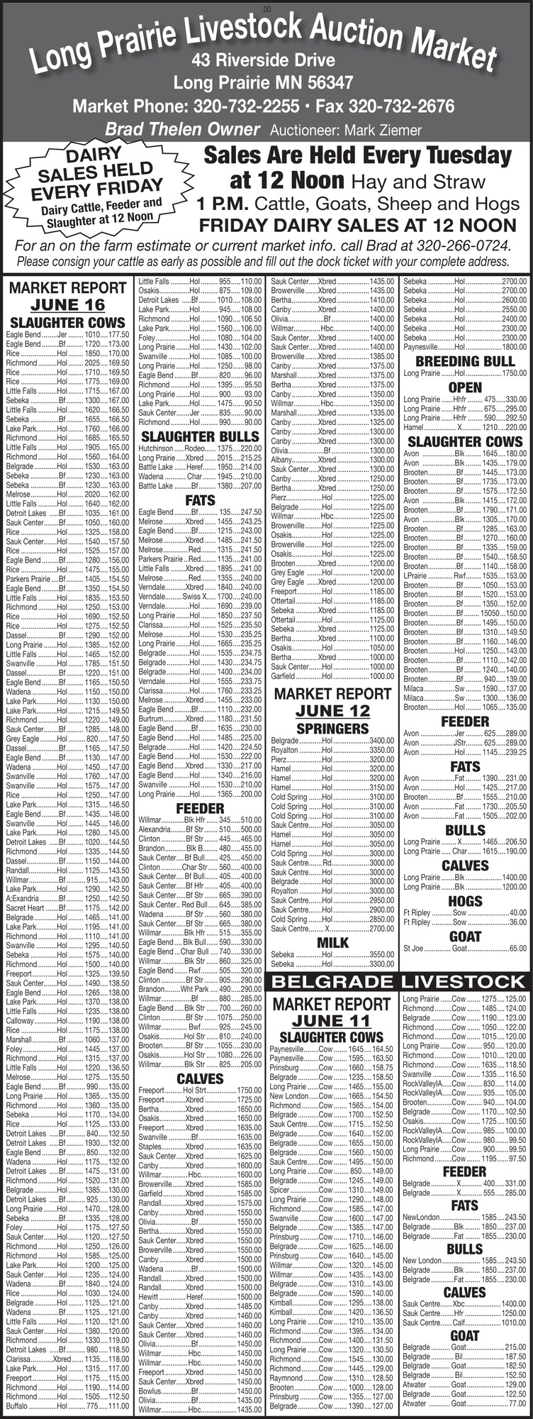 Long Prairie Livestock Auction Market Exchange