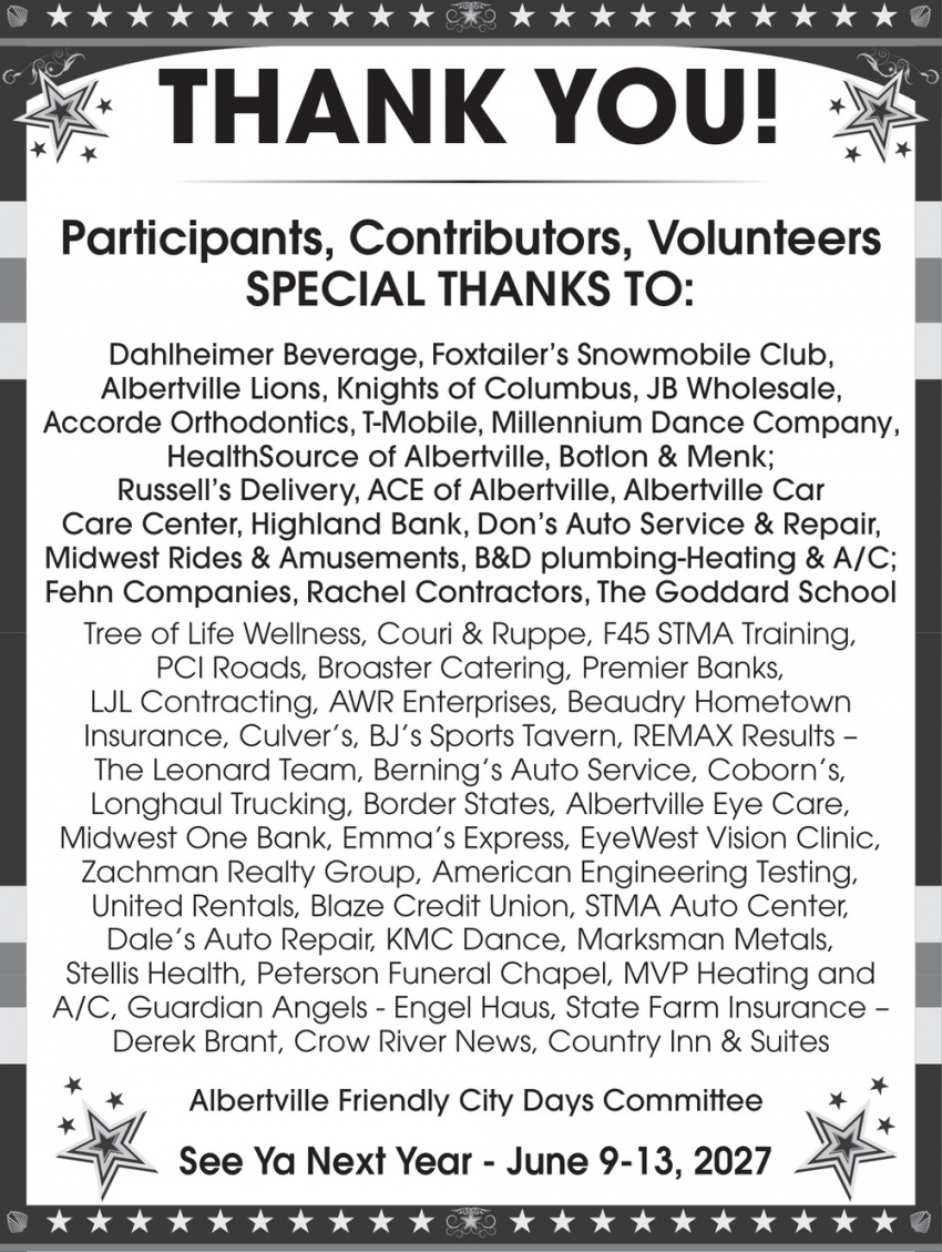 Albertville Annual Friendly City Days