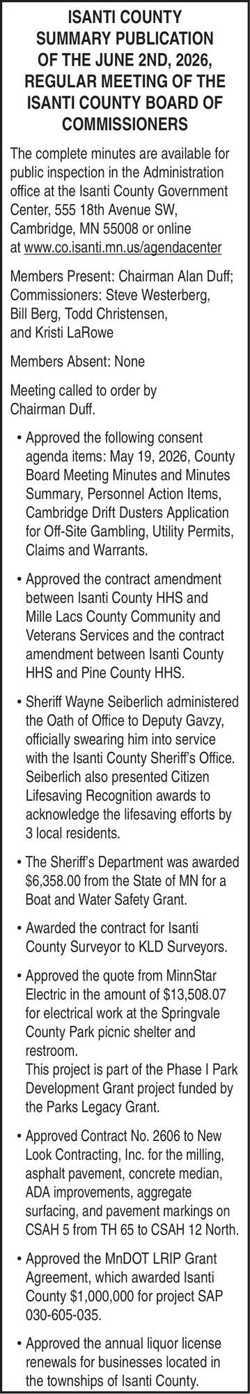 Isanti County Board of Commissioners