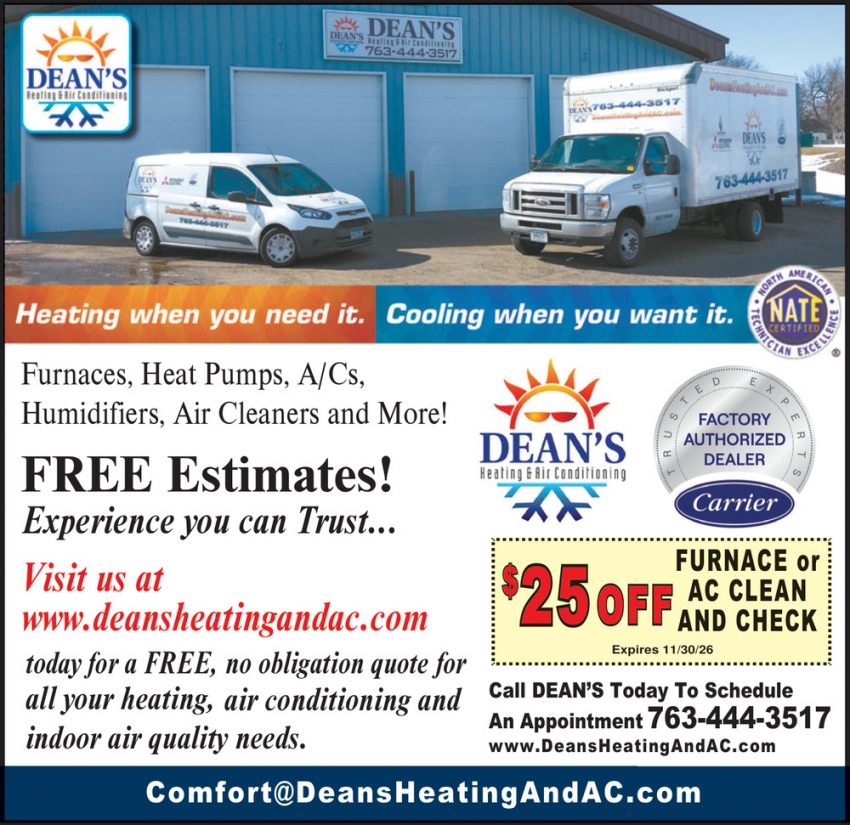 Dean's Heating & Air Conditioning