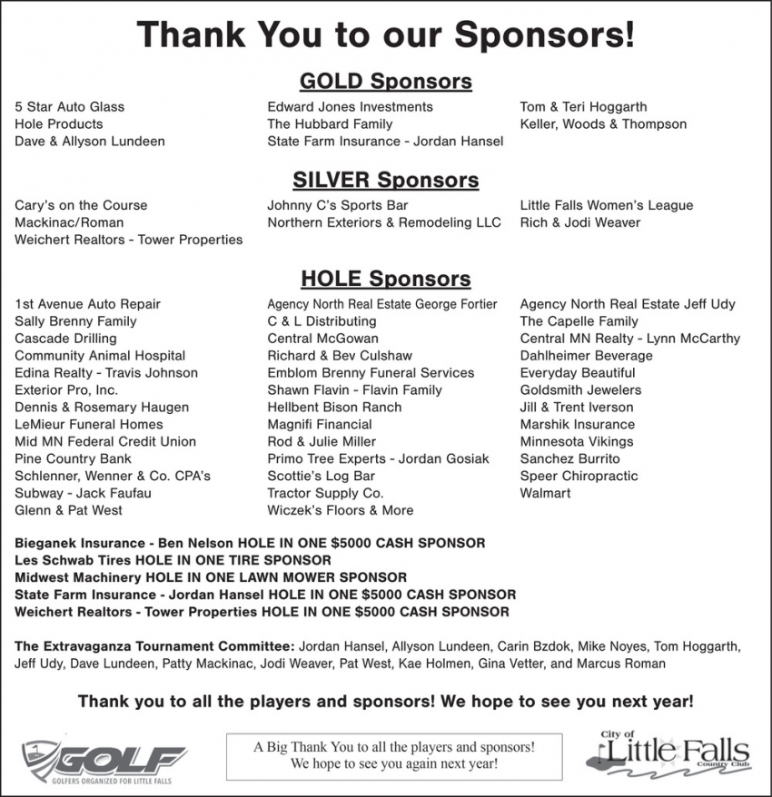 Golfers Organized for Little Falls