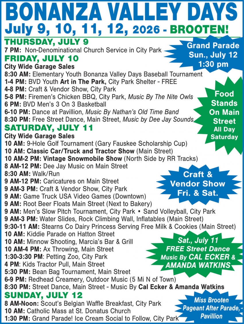 Brooten's Bonanza Valley Days