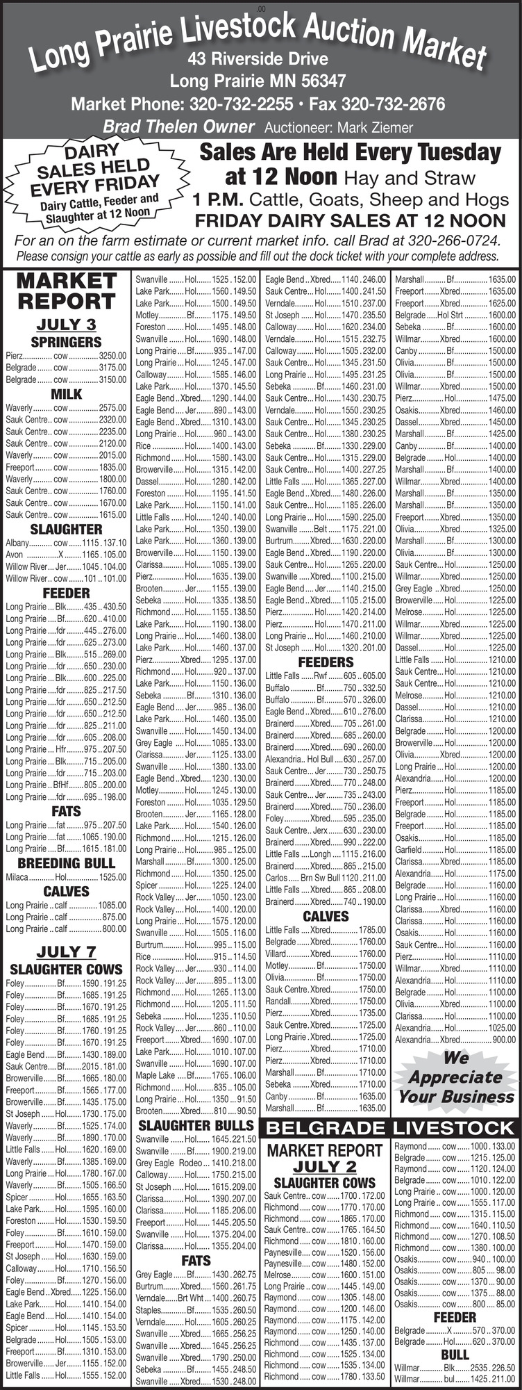 Long Prairie Livestock Auction Market 