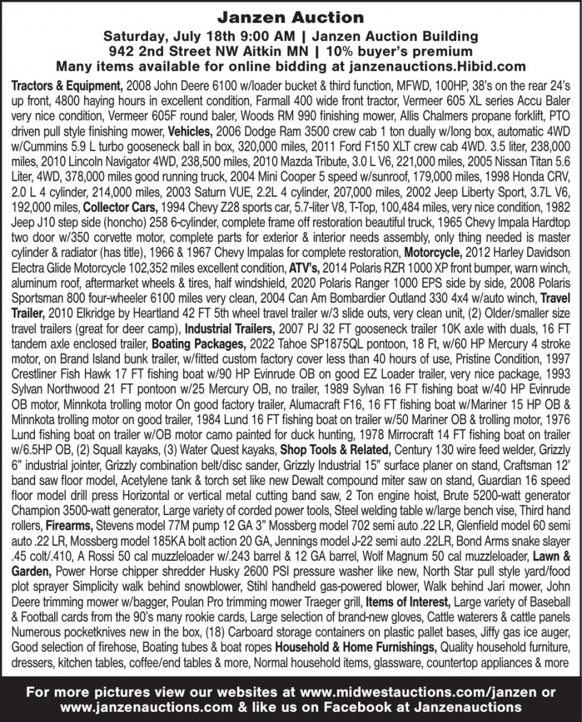 Janzen Auctions