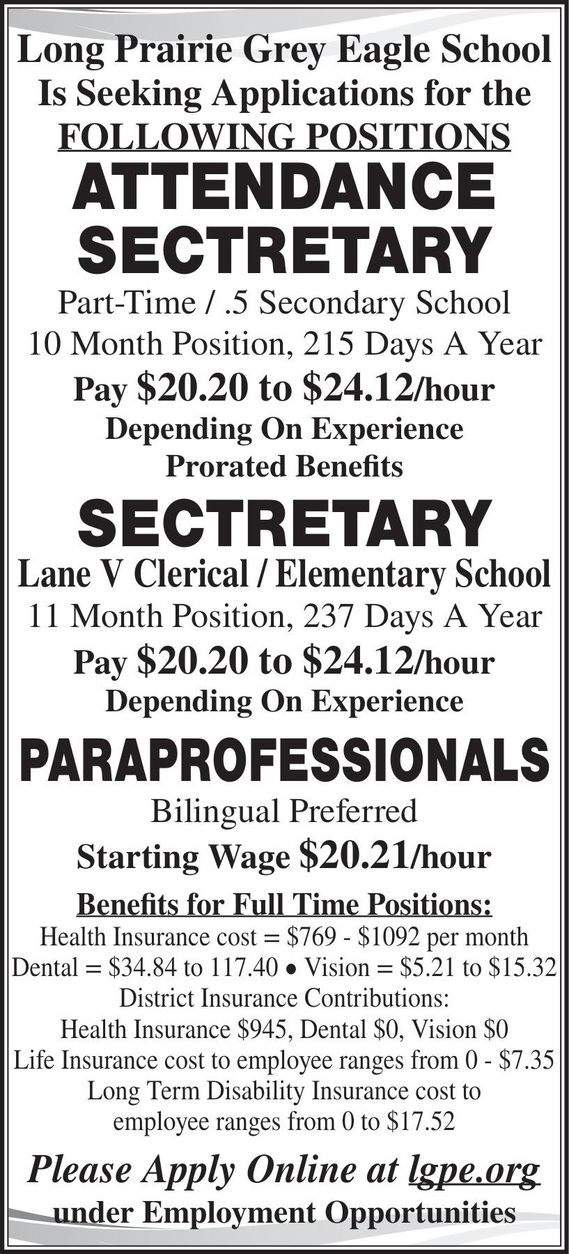 Long Prairie Grey Eagle Public Schools