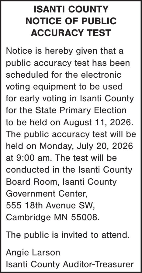 Isanti County Auditor-Treasurer