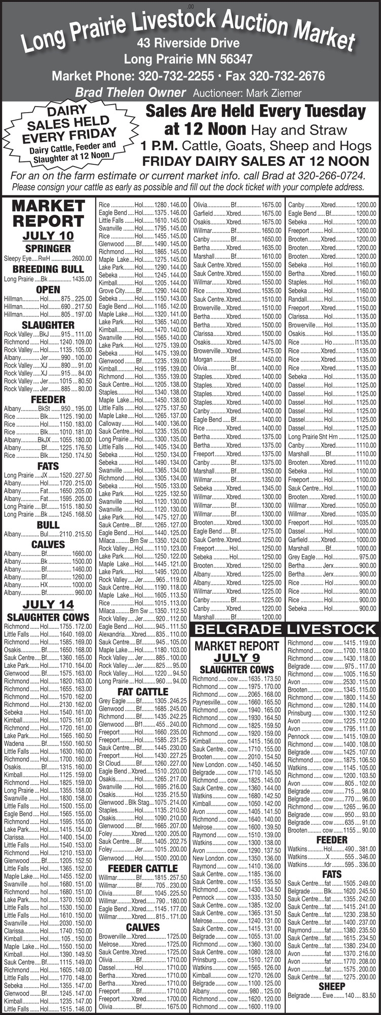Long Prairie Livestock Auction Market 