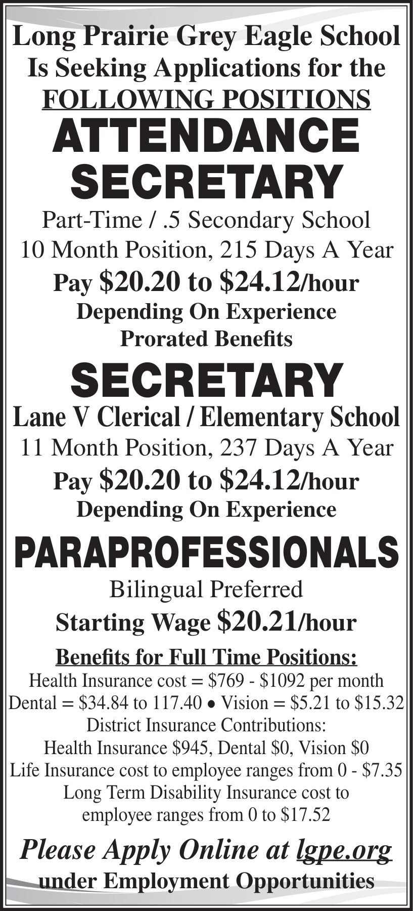 Long Prairie Grey Eagle Public Schools