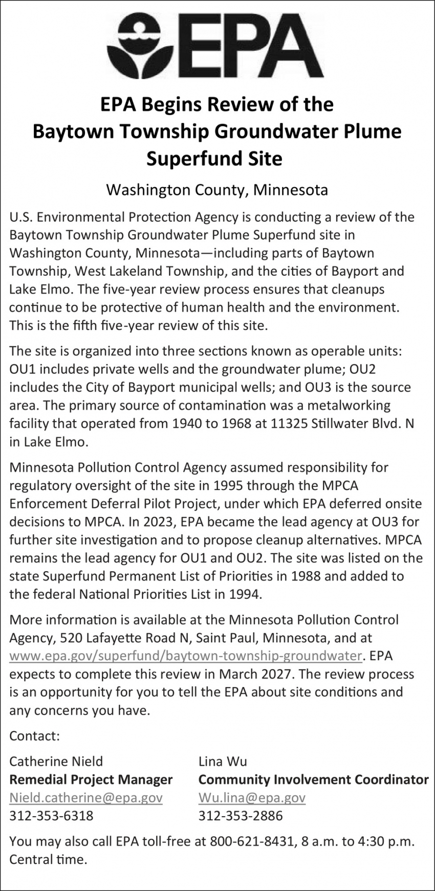 Minnesota Pollution Control Agency